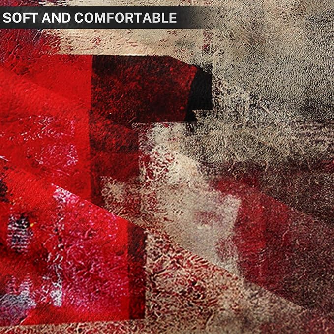 Emvency Throw Pillow Covers Set of 2, 16 x 16 Inch, Red Brown and Gray | Modern Abstract Painting Outdoor Decorative Square Pillow Cases Couch Cushion Case for Couch Bed Sofa Living Room Home Decor