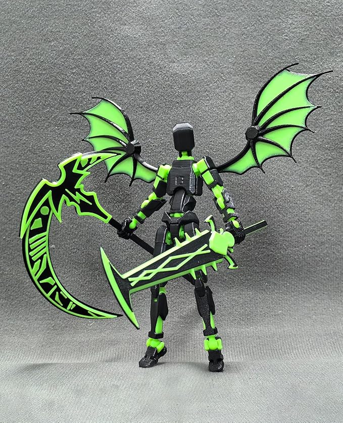 Lucky 13 Action Figure (Assembly Completed) T13 Set, 3D Printed Robot, Dummy 13 Set for Collectors Desktop Decorations, Green