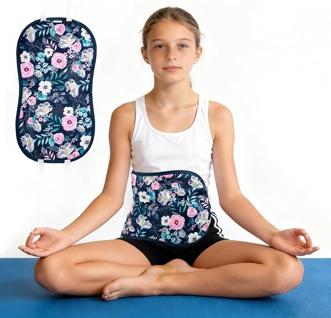 wegreeco Kids Castor Oil Pack Wrap, Reusable Kids Castor Oil Packs for Liver Stomach, Machine Washable Anti Oil Leak 1Pc with Adjustable Strap Rose (Oil Not Included)