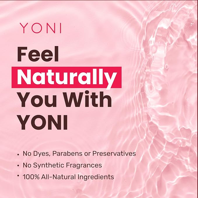 Yoni All-Natural Feminine Care Gel Wash | Powerful Plant-Based Daily Cleanser For Intimate Areas | Odor Control, Menstrual Support, Natural pH Balance | Women-Owned (Red Rose Blend)