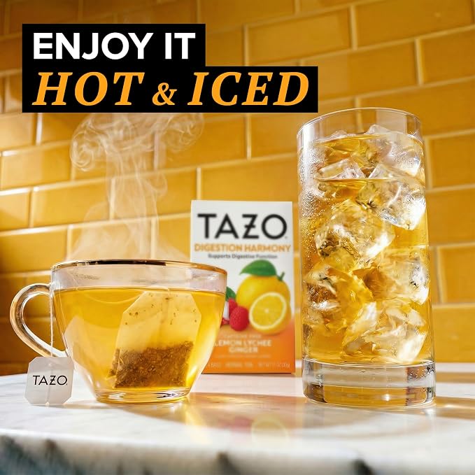 TAZO Digestion Harmony Lemon Lychee Ginger Herbal Tea Bags - 16ct (6-Pack)
