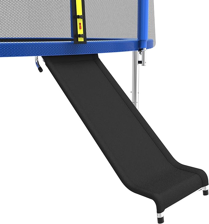 Trampoline Slide Attachment, Universal Outdoor Slide for Kids to Climb Up,Trampoline Accessories & Replacement Parts,Fits 10 12 14 15 ft Trampoline Frame (Silver)