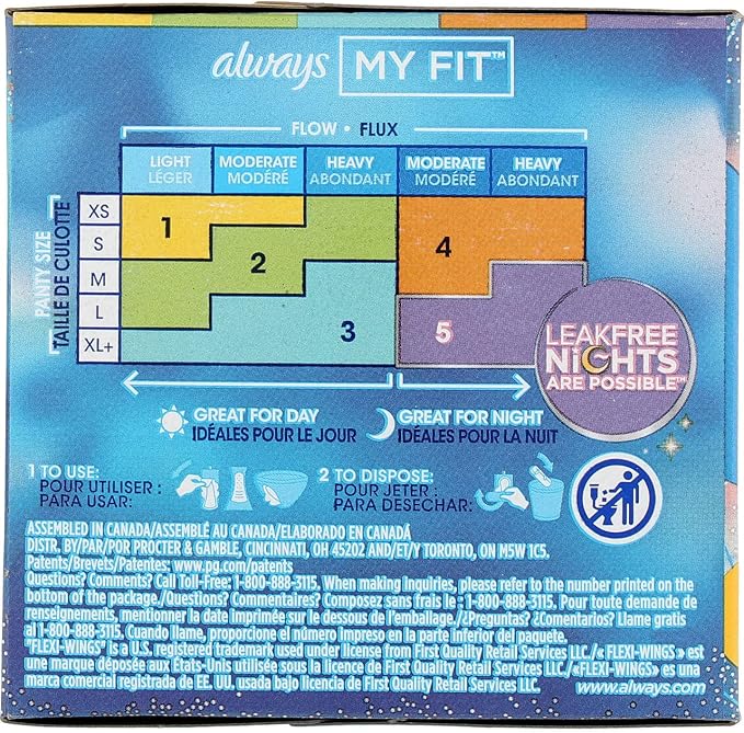 Always Infinity Pads, Size 1, Regular, 18 Count - Pack of 4 (72 Count Total)