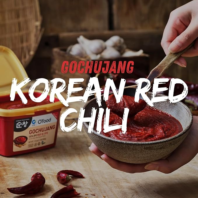 O’Food Gochujang – Korean Red Chili Paste [Hot | 2.2 lb (1kg) ] Spicy & Sweet Savory Fermented Sauce | Gluten-Free | No Corn Syrup | Great for Bibimbap, Marinades, Stews & BBQ