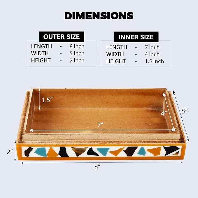 Handicrafts Home Decorative Keepsake Box 8x5 – Small Organizer Box with Lid, Boho Decorative Storage, Retro Memory Box, Unique Coffee Table Décor, Jewelry or Trinket Box, Modern Shelf Decorative Box