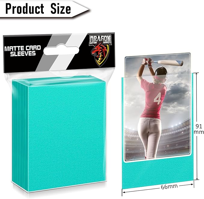 500 Pcs Card Sleeves for Trading Card, Matte Card Sleeves Deck Card Protectors Compatible with Baseball Cards, Sports Cards, Game Cards (Mint)