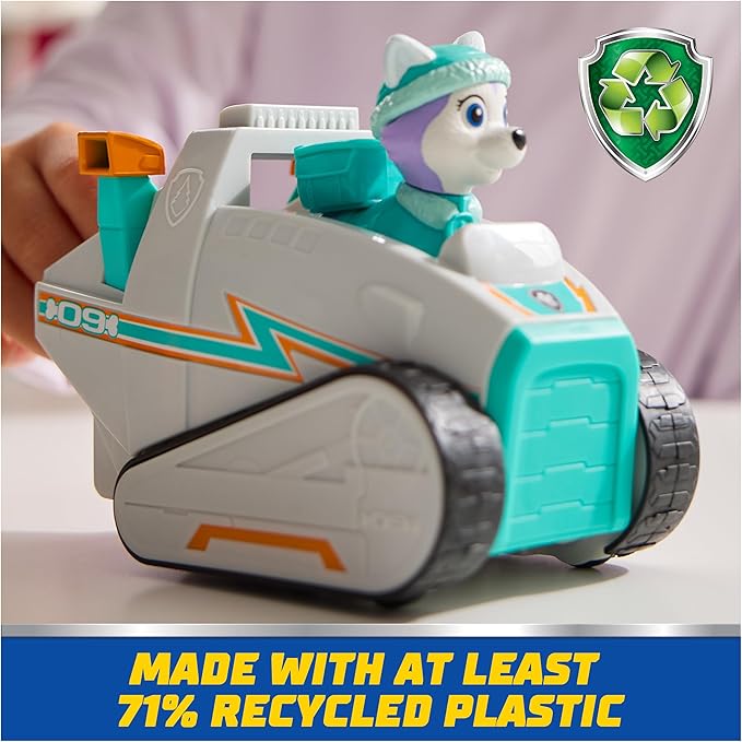Paw Patrol, Everest’s Snow Plow, Toy Vehicle with Collectible Action Figure, Sustainably Minded Kids Toys for Boys & Girls Ages 3 and Up