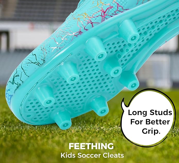 Grils Boys Soccer Cleats Youth Firm Ground FG Football Shoes Lightweight Breathable Outdoor Trainning Sport Shoes for Little/Big Kids