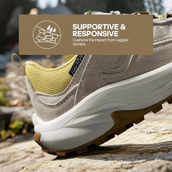 NORTIV 8 Women's Waterproof Leather Hiking Shoes | Arch Support Outdoors Walking Trekking Camping Tennis Workout Cross Training Sneakers Wicklow