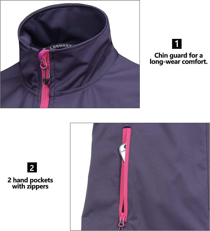 Little Donkey Andy Women's Lightweight Softshell Vest, Windproof Sleeveless Jacket for Running Hiking Travel