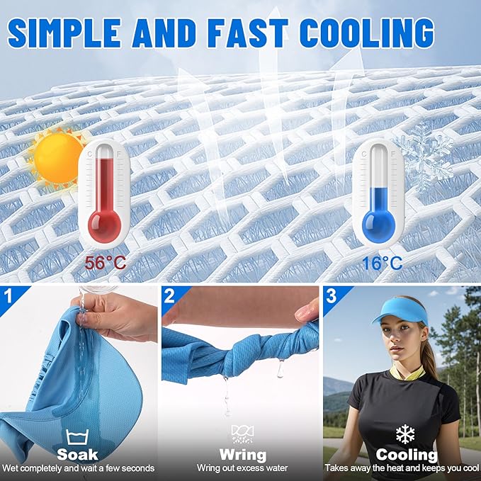 Sukeen Cooling Stretchy Sun Visor for Women Men UV Protection Cooling Hat | Lightweight quick-dry free size vizor with instant cooling, sports visor hat for golf, tennis, cycling, running, pickleball