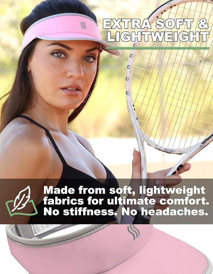 Sport Visor for Women. Sweat‑Wicking Visor for Running, Pickleball, Tennis & Golf. Lightweight & Adjustable Fit