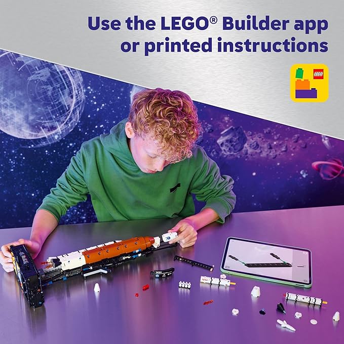 LEGO Technic NASA Artemis Space Launch System Rocket Building Toy for Boys & Girls - STEM Learning & Space Toy W/3-Stage Launch Function for Kids, Ages 9+ - Idea for Birthdays - 42221