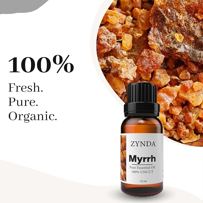 Myrrh Essential Oil | 100% Pure & Natural Resin Extract | Lab Tested Organic Myrrh Oil for Skin, Diffuser & Aromatherapy – 10ml