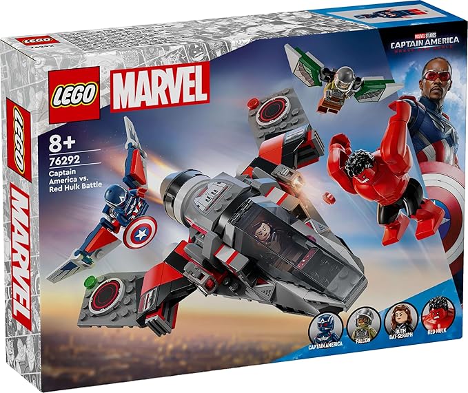 LEGO 76292 Marvel Captain America and the Red Hulk Battle Toy Toy Birthday Present Block Boys Girls Children 8 Years 9 10 Years Old Elementary School Marvel Toy Figure