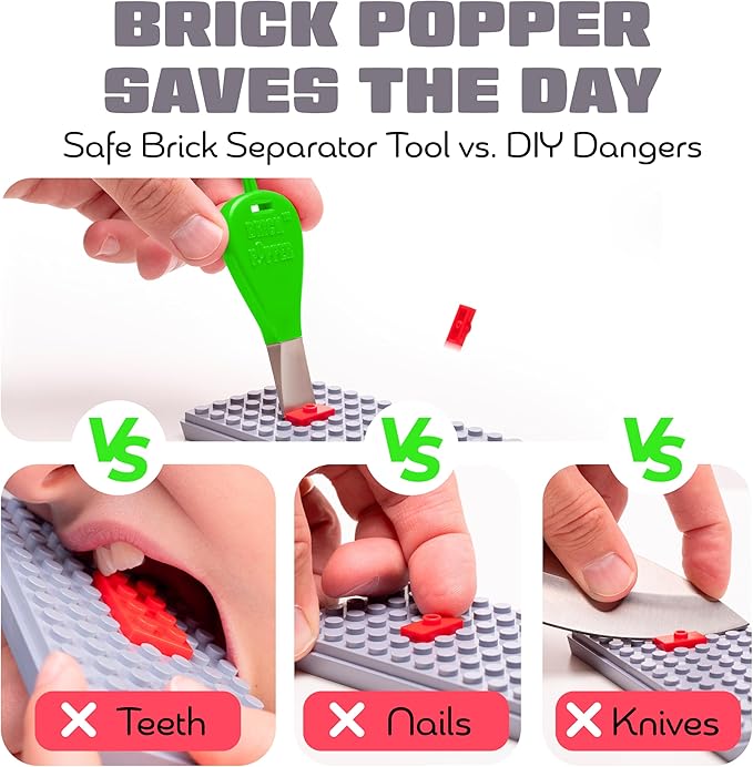 World's Fastest Separator Tool - Efficient Remover for Kids and Adults - Perfect for Ages 6 and Up - Essential Brick Tool (Lime Green)