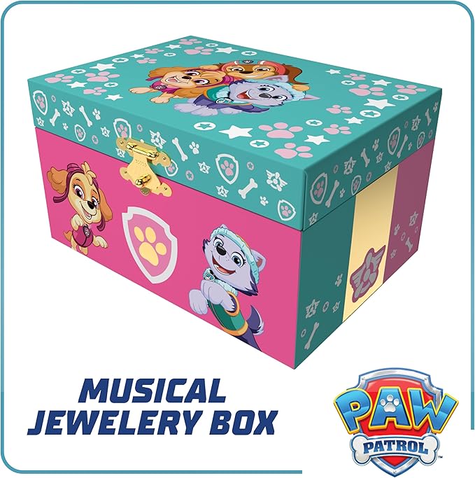 Paw Patrol Jewelry Box for Girls - Musical Jewelry Box with Spinning Skye Figurine, Paw Patrol Toys for Kids Ages 3-5 - 6 x 4.7 x 3.5 in