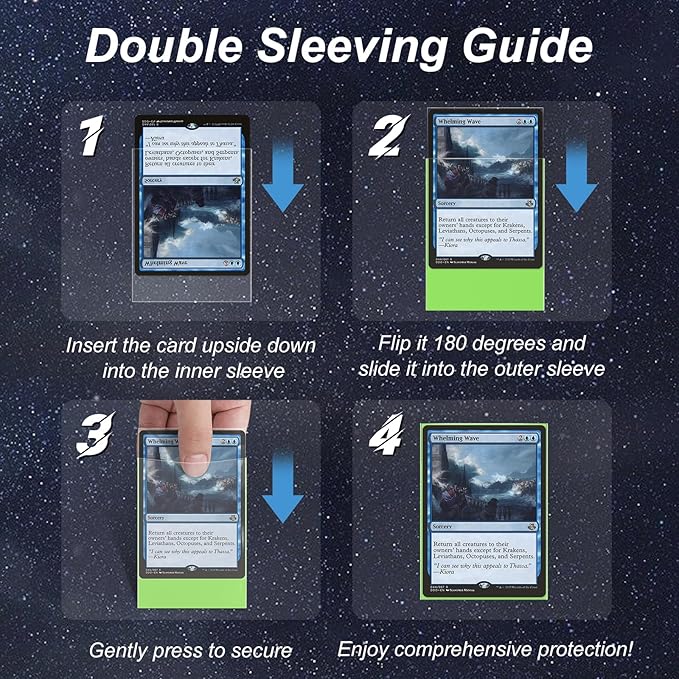 400 Pack Card Sleeves, 200 Matte Green Trading Card Sleeve and 200 Perfect Fit Sleeves Ideal for Double-Sleeving, Compatible with MTG, TCG