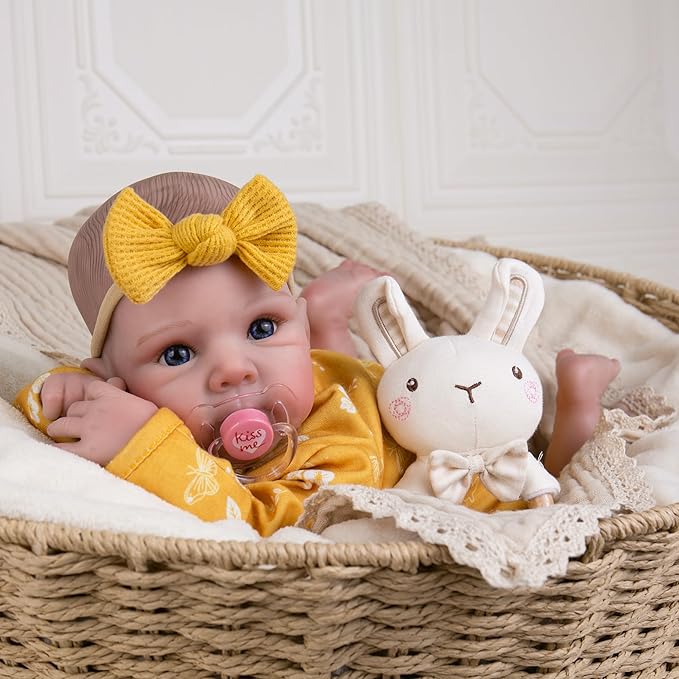 Milidool Lifelike Reborn Baby Dolls - 20 Inch Realistic Newborn Baby Dolls Girl, Real Life Baby Dolls with Soft Weighted Body, Real Baby Reborn Gift with Accessories for 3+ Years Old Kids