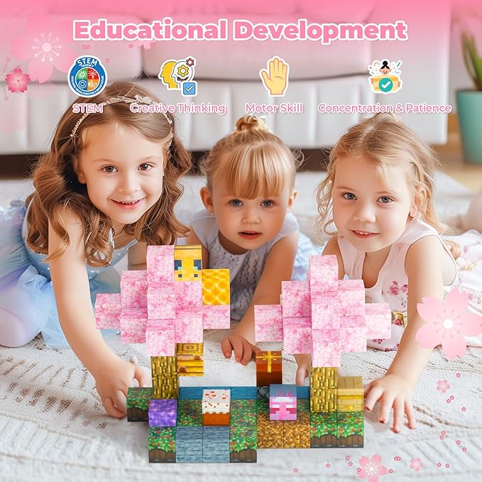 80pcs Magnetic Building Blocks Tiles for Kids Ages 4-8-12，Magnetic Building Tiles Blocks Constructions Toys Birthday Gifts for Kids Boys Girls Ages 8-12