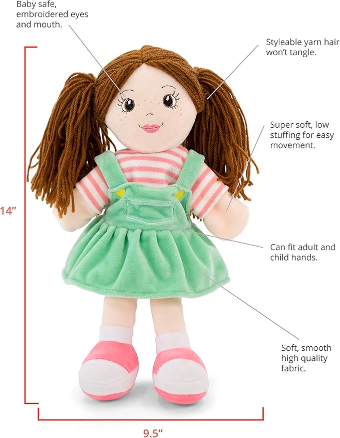 Playtime by Eimmie Hand Puppets for Kids (Allie) - 14" Soft Plush Toy for Boys & Girls, Pretend Play, Storytelling, Theater, Imaginative Fun, Educational Puppet for Toddlers & Children Ages 3+