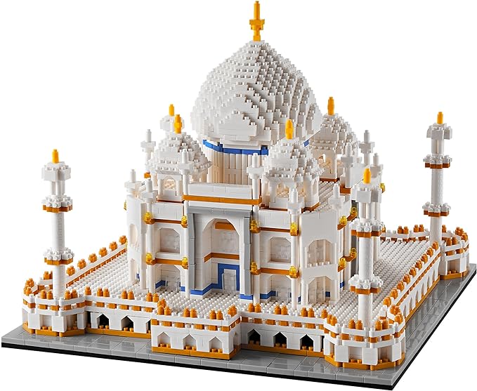 Micro Mini Blocks Architecture Taj Mahal Building Set Landmarks Collection Model Kits Idea Toys Present for Adults and Kids Age of 14+ 3950 PCS