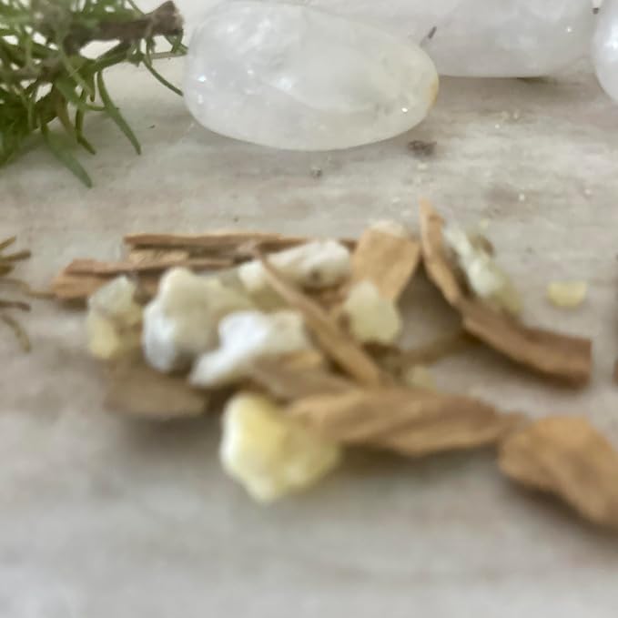 Natural Resin, Herbs & Essence Meditation Mix - Copal & Palo Santo Sacred Blend with Warm Woodsy Aroma - Loose Incense for Cleansing Rituals, Ceremonies & Home Fragrance - 1.19 oz.