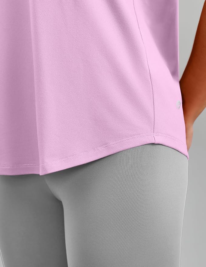 PINSPARK Soft Workout Tops for Women Short Sleeve V Neck Moisture Wicking UPF 50+ Sun Protection Quick Dry Gym Shirts