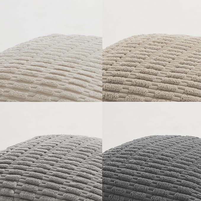 Fancy Homi 4 Packs Decorative Throw Pillow Covers for Living Room Couch Bed, Modern Farmhouse Boho Home Décor Accent Cushion Case, 24" x 14", Grey Series