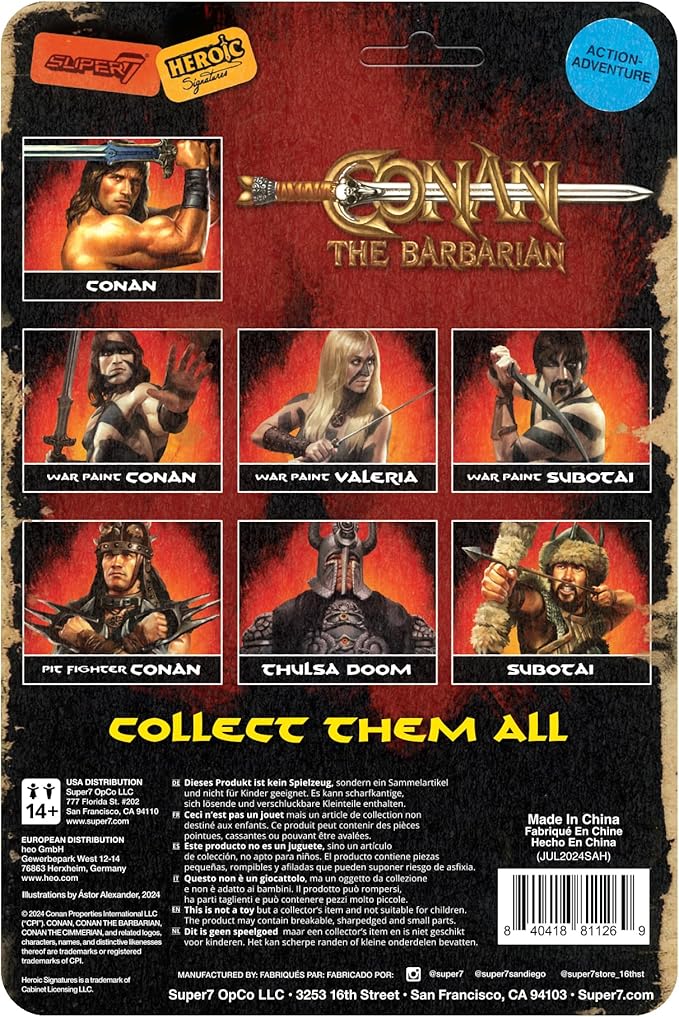 Super7 Conan The Barbarian Resurrected - 3.75" Conan Action Figure with Accessory Classic Movie Collectibles and Retro Toys