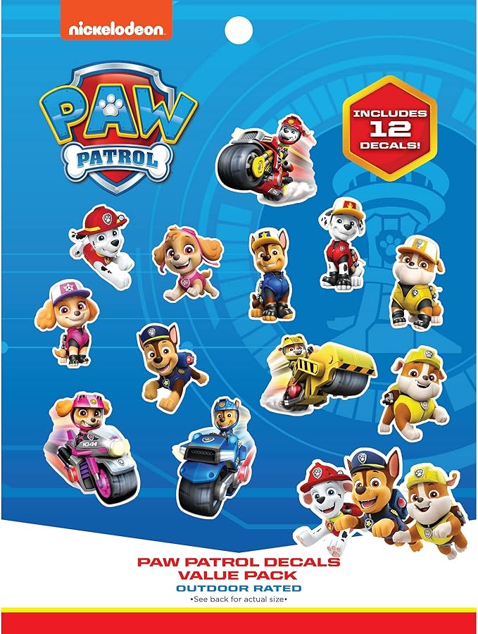 Paw Patrol Decals - Set of 12 Paw Patrol Stickers for Kids and Adults - Vinyl Decals for Laptop, Tumbler, Water Bottle, Vehicles - Nickelodeon Stickers