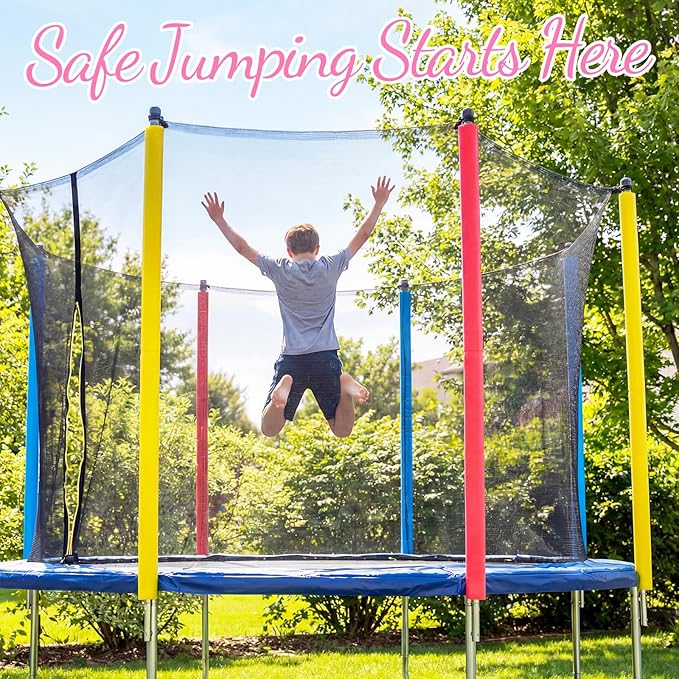 Gemscream 12 Pcs Trampoline Pole Foam Sleeve 35.4" Length 2026 Upgrade Materials Waterproof Trampoline Poles Cover Replacement for Outdoor Accessories