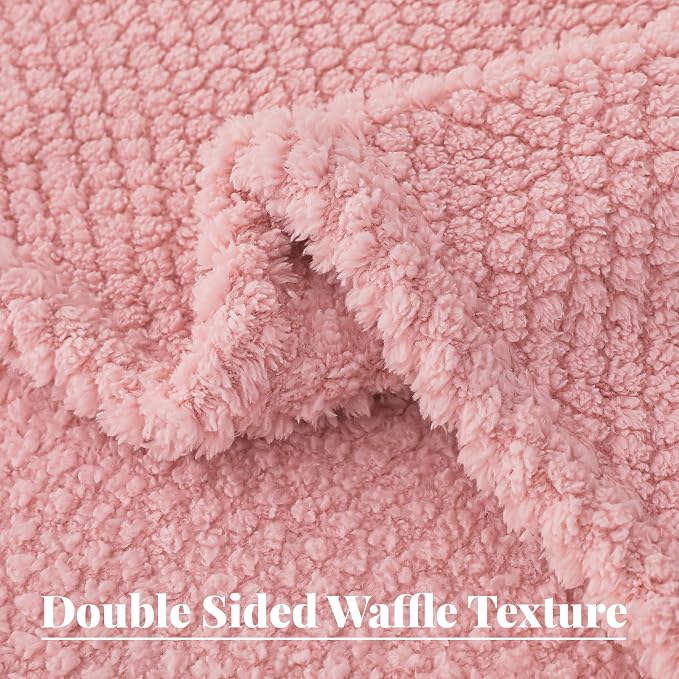Whale Flotilla Extra Large Soft Fleece Throw Blanket for Couch | 50x70 Inch, Pink, Suitable for Sofa Chair Bed, Fluffy Fuzzy Jacquard Blankets for All Season, Lightweight and Cozy