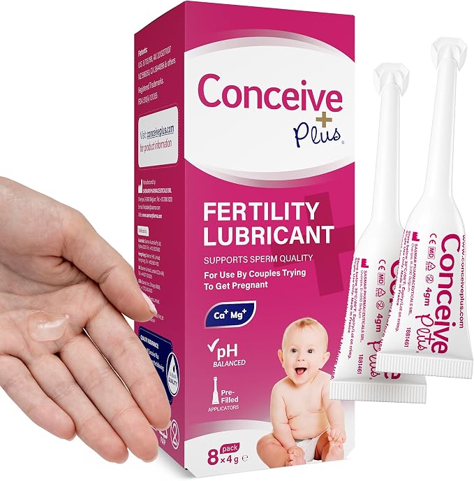 CONCEIVE PLUS Fertility Lubricant for Couples Trying to Conceive Naturally | Water-Based Lube and Lube Support for Intimacy | Water Based Lubrification for Women pH Balance | 8 Pre-Filled Applicators