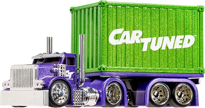 CarTuned™ Rig$ Container Case- Sneaky Pete, Purple and Green DieCast Truck, Style 2