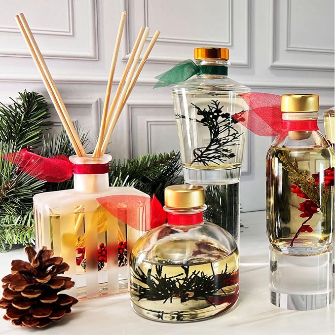 Reed Diffuser Set, White Birch & Vanilla Scented Oil Diffuser with Sticks, Home Fragrance Accessories for Bathroom Shelf Decor, Aroma Diffusers for Home or Office Fall Decor, USA Made