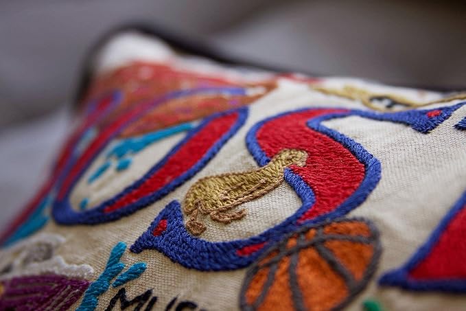 Catstudio Boston Embroidered Pillow - U.S. City Souvenir Decorative Throw Pillow with Original Artwork for Boston Lovers, Travel Souvenir