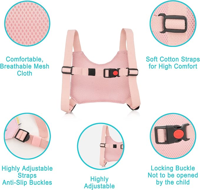 HappyVk Toddler Leash Harness Kid Leash Child Safety Harness Baby Leash Anti Lost Ages 1-4