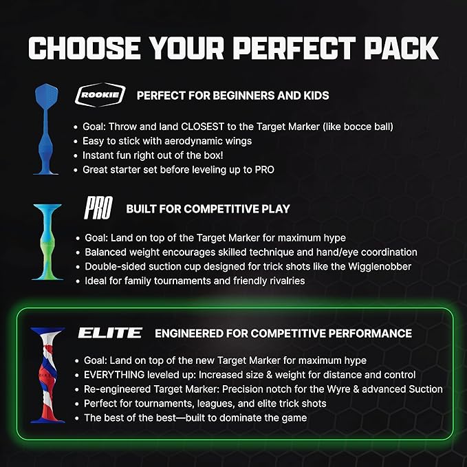 Popdarts Elite Patriot Three Pack – Choose Your Colorway, Show Your Style, Dominate Every Match. Larger & Heavier Design for Ultimate Precision & Control – American League Tournament Approved