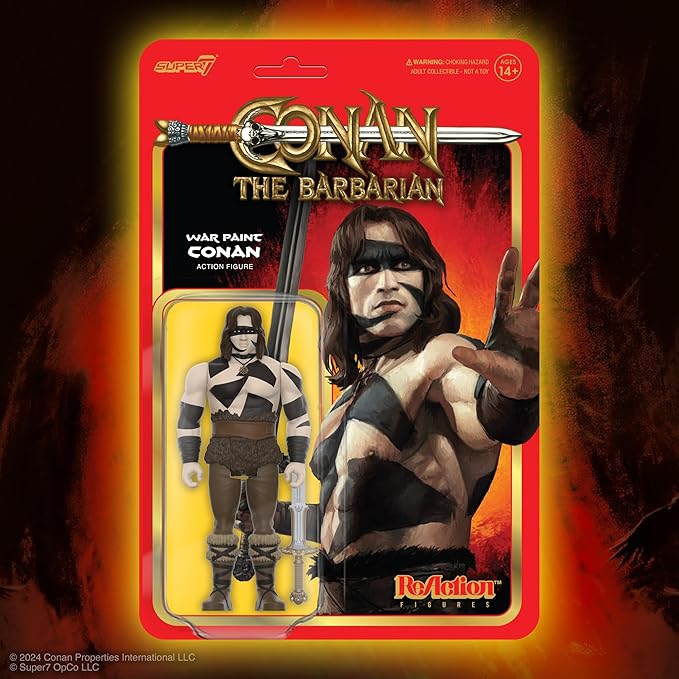 Super7 Conan The Barbarian War Paint - 3.75" Conan Action Figure with Accessory Classic Movie Collectibles and Retro Toys