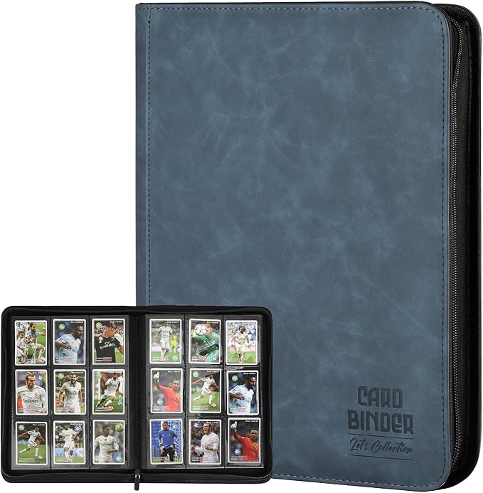 Trading Card Binder, Premium 9 Pocket Double Sided 540 Pocket PU Card Collection Binder, Collectible Trading Card Albums for MTG, TCG, Sport Card, Game Cards (Blue)