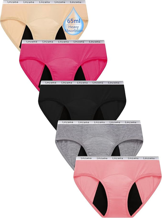 Teen Girls Incontinence Underwear，Holds Up to Regular 10 Tampons Leakproof Period Viscose，Reusable