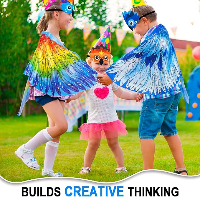 Bird-Wings Parrot Eagle Costume for Kids Headbands as Toddler Boys Dress-Up Jungle Animal Toys Party Favors Gifts