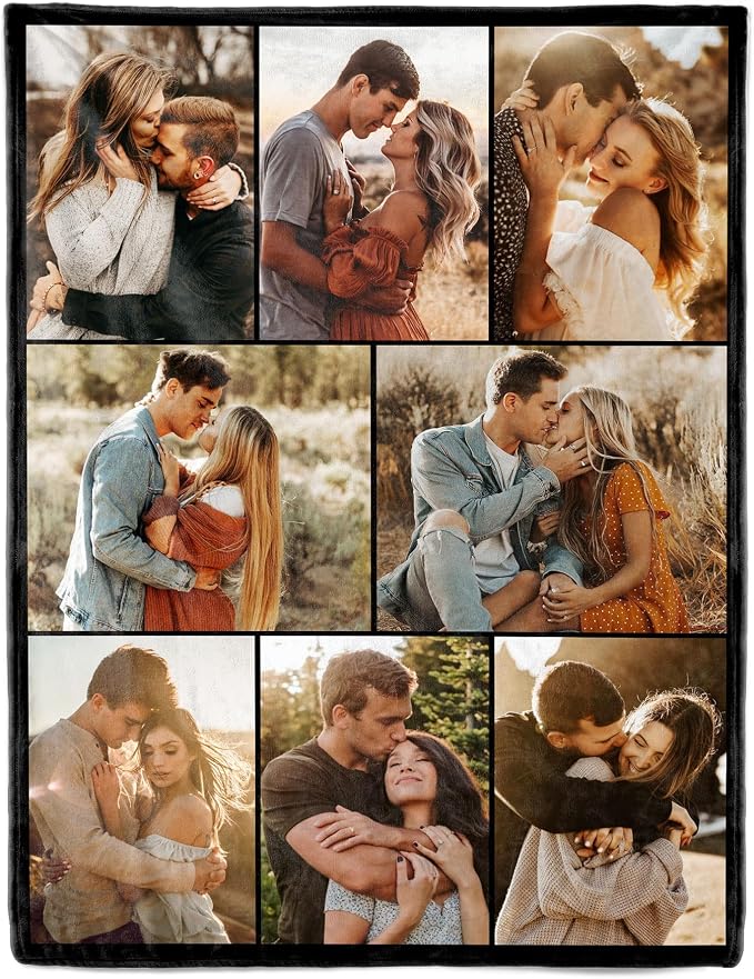 SHIPS NEXT DAY Custom Blanket with Picture Text Personalized Throws Blanket with Photos Customize Blanket Customizable Blankets Customized Gifts for Mom Dad Couple Girlfriend Boyfriend Wife Husband