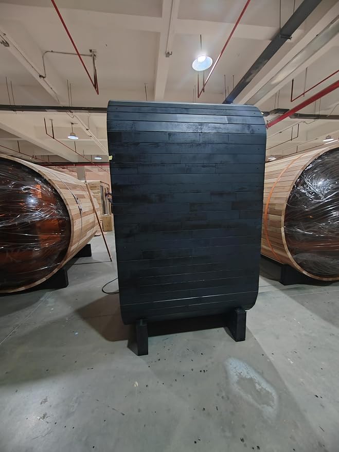 Outdoor Cube Sauna Rooms,2person Canadian Spruce Steam Saunas,54x56x80 H Panoramic Large Space,4.5KW 220V Electric Stove Durable,Easy to Install