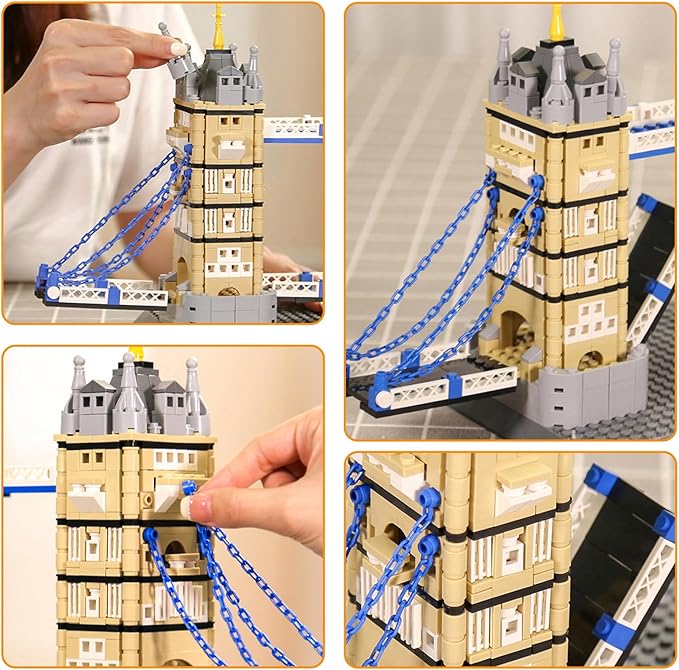 London Tower Bridge Architecture Mode Building Block Sets,Famous Landmark Series Gifts for Adults and Kids