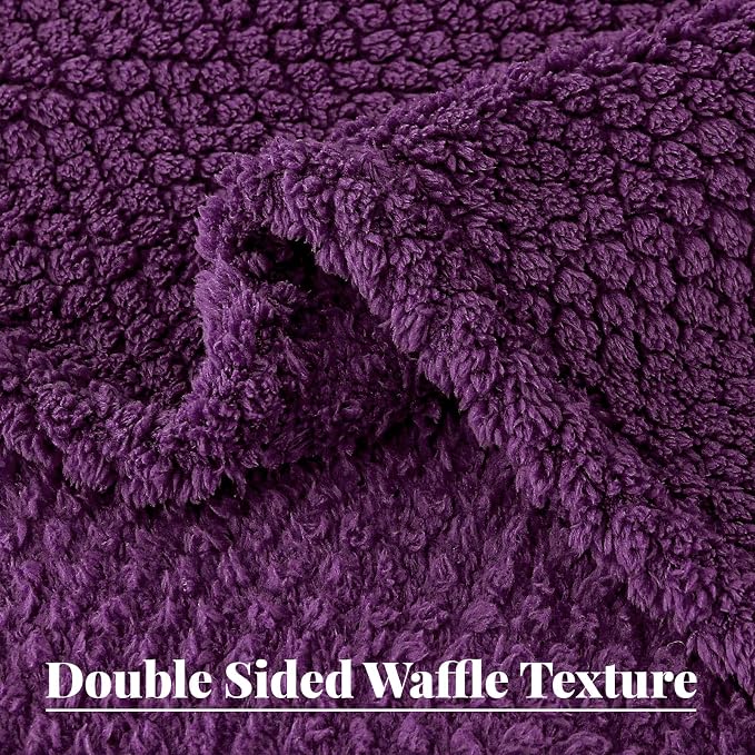 Whale Flotilla Soft Fleece King Size Bed Blanket, Purple | 90x104 Inch, Suitable for Bed, Fluffy Fuzzy Jacquard Blankets for All Season, Lightweight and Cozy