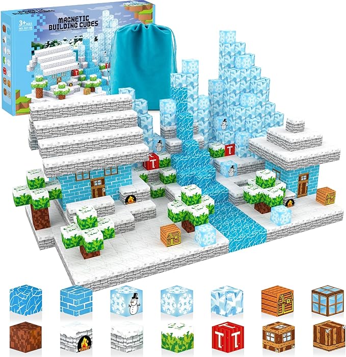 Magnetic Building Blocks for Kids, Toys for Boys & Girls Ages 3-5 6-8 8-12. STEM Learning, Montessori, Fidget, Sensory Cubes, Magnet Tiles Block Gifts for Toddler 3+ Year Old
