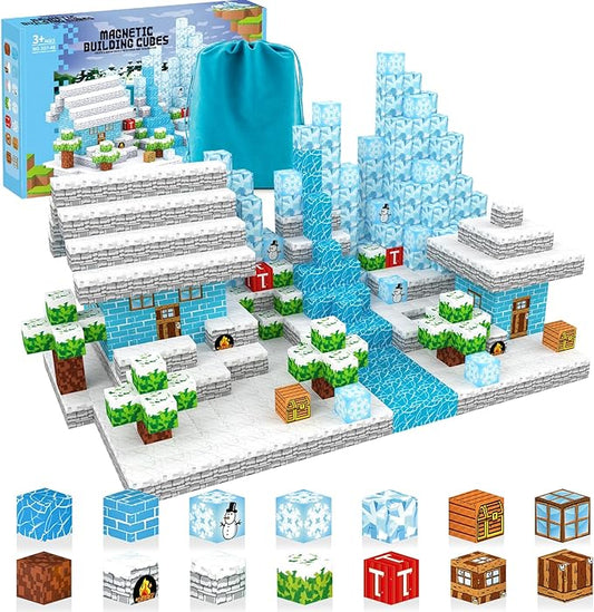Magnetic Building Blocks for Kids, Toys for Boys & Girls Ages 3-5 6-8 8-12. STEM Learning, Montessori, Fidget, Sensory Cubes, Magnet Tiles Block Gifts for Toddler 3+ Year Old