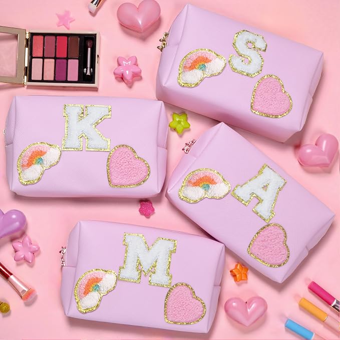 Elilier Birthday Gifts for Kids 4 5 6 7 8 9 10 11 12 year Old, Girl gifts Skin Care, Letter Pouch Cosmetic Toiletry Bag, Personalized Gift for Girl, Gift Bags